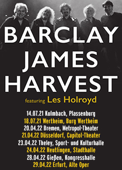 Tourposter der Barclay James Harvest feat. Les Holroyd-Tour 2021/2022.
