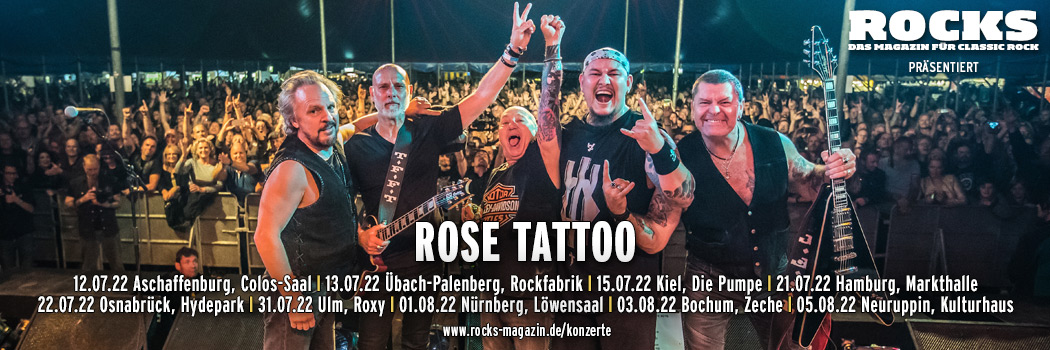 Präsentations-Slider für die Rose Tattoo-Tour 2022.