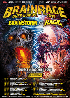 Tourposter der Brainstorm/Rage-Tour 2022.