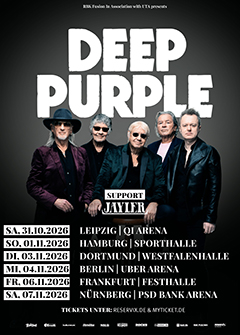 Tourposter der Deep Purple-Herbsttour 2026.