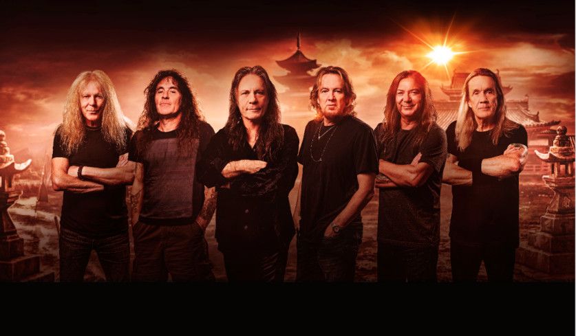 Bandfoto von Iron Maiden aus dem Jahr 2021.