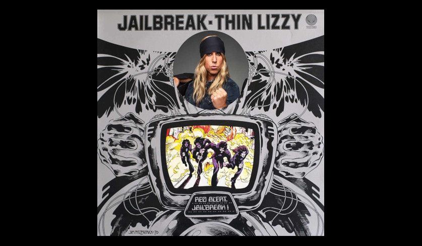 John Dive auf dem Cover von Thin Lizzys "Jailbreak".