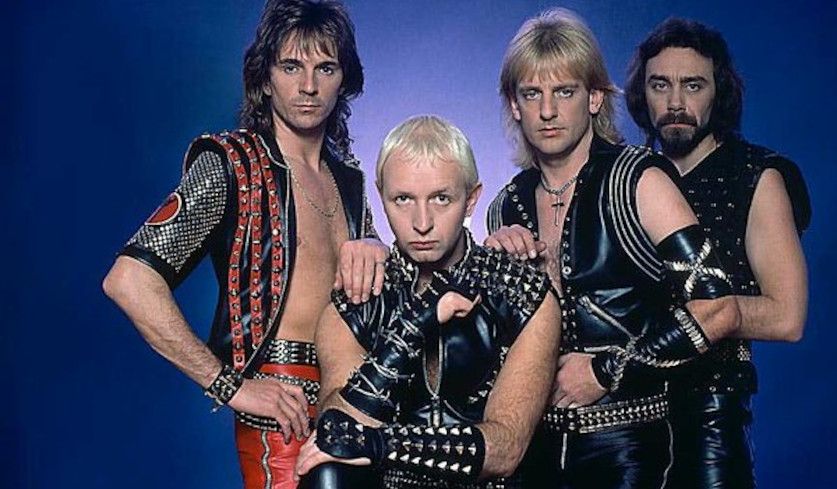 Bandfoto von Judas Priest aus dem Jahr 1982.