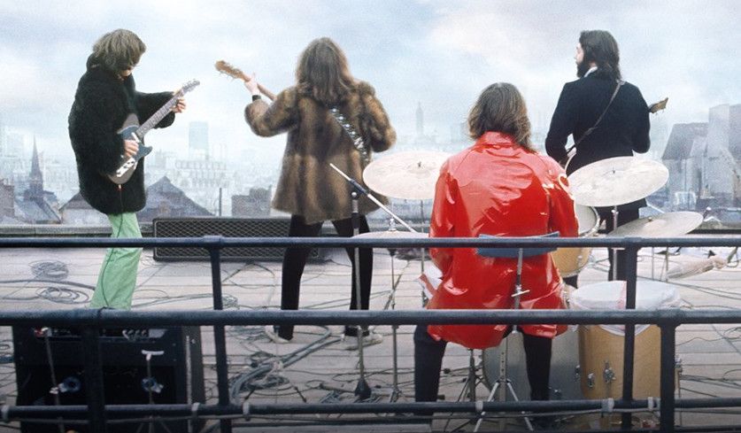 Ausschnitt aus dem Cover des Beatles-Filmes "Get Back-The Rooftop Concert".