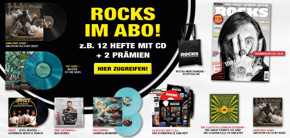 ROCKS im Abo 02/2026 (schwarz, gelbe Schrift)