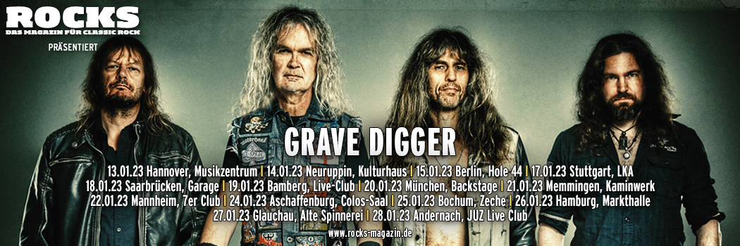 Präsentations-Slider für die Grave Digger-Tour 2023.