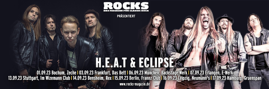 Präsentations-Slider Tourposter der H.E.A.T/Eclipse-Co-Headlinertour 2023.