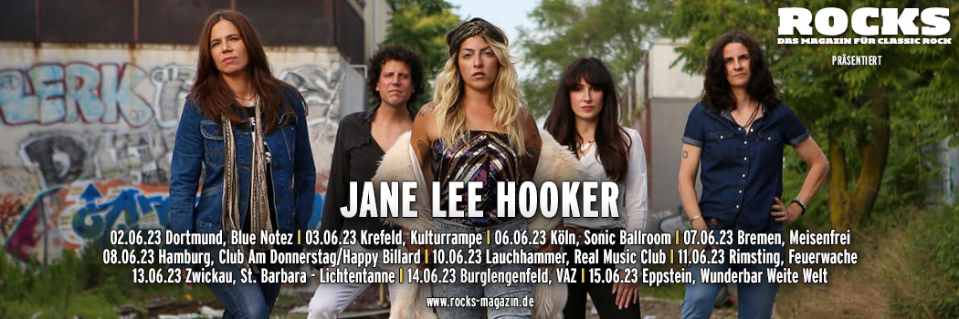 Präsentations-Slider der Jane Lee Hooker-Tour 2023.