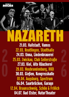 Tourposter der Nazareth-Tour 2026.