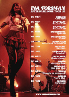 Tourposter der Ina Forsman-Tour 2026.