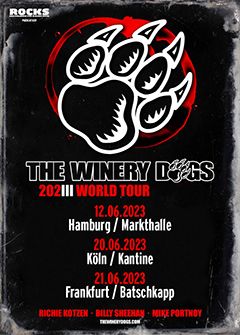 Tourposter der Winery Dogs-Tour 2023.