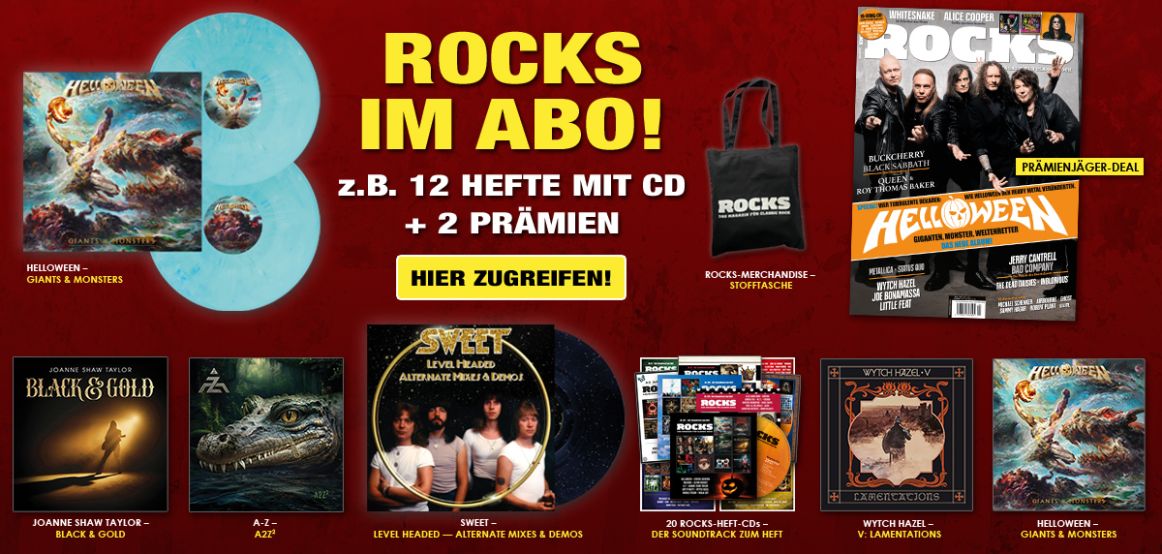 Rocks im Abo 04/2025 (gelbe Schrift, roter HG)