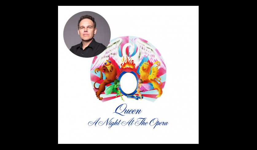 Cover des Queen-Albums "A Night At The Opera" mit dem Bild des Harem Scarem-Sängers Harry Hess im oberen linken Bildeck.