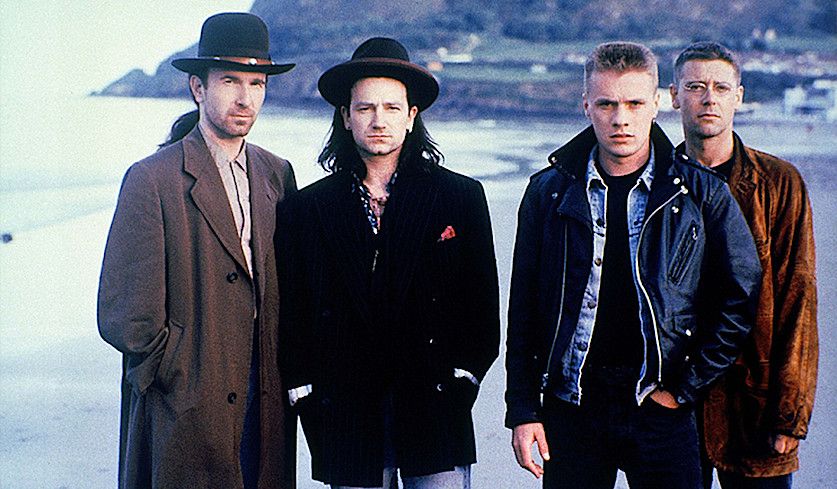 Bandfoto von U2 aus dem Jahr 1987.