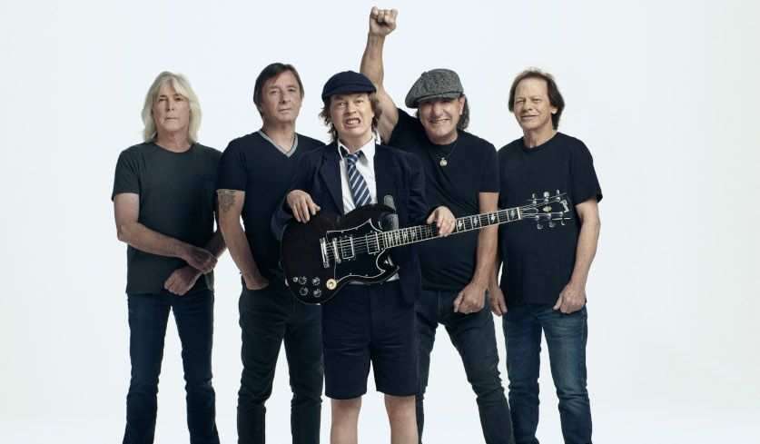 Bandfoto von AC/DC aus dem Jahr 2020 von Josh Cheuse (bereitgestellt von Inside Sony Music).
