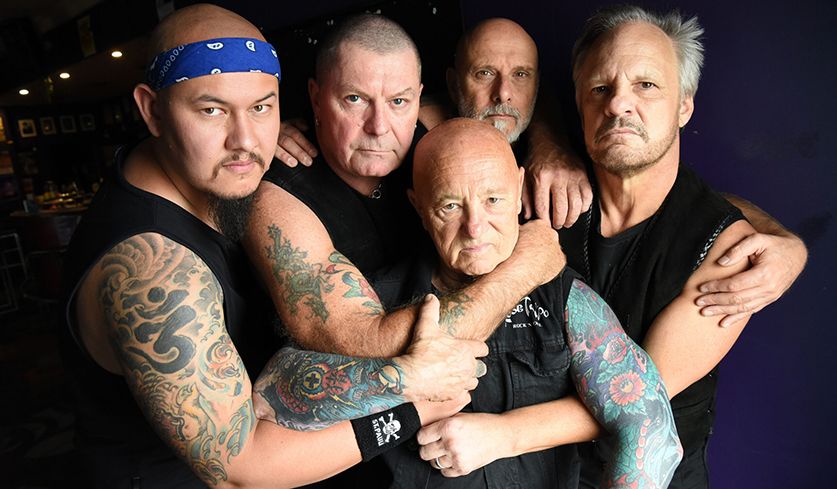 Bandfoto von Rose Tattoo aus dem Jahr 2021 (bereitgestellt von Seaside Touring).