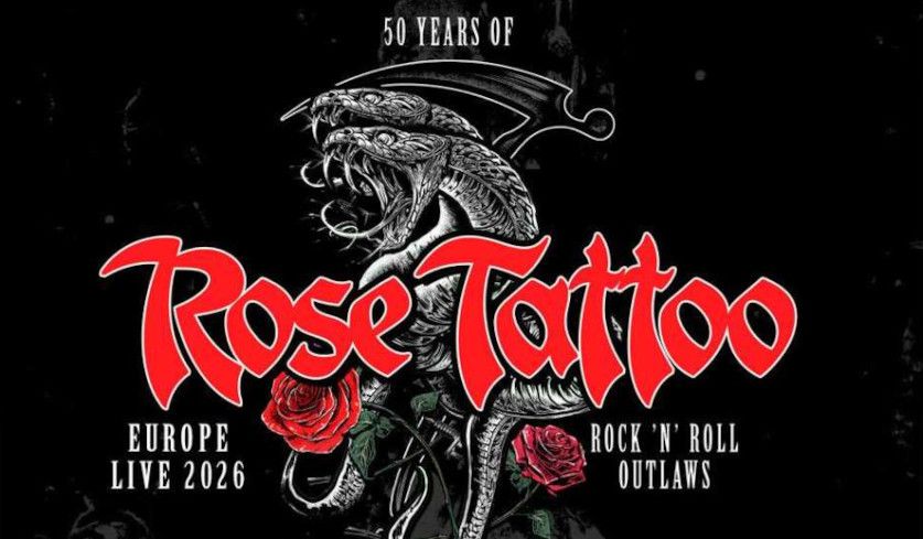 Ausschnitt aus dem Tourposter der Rose Tattoo-Tour 2026.