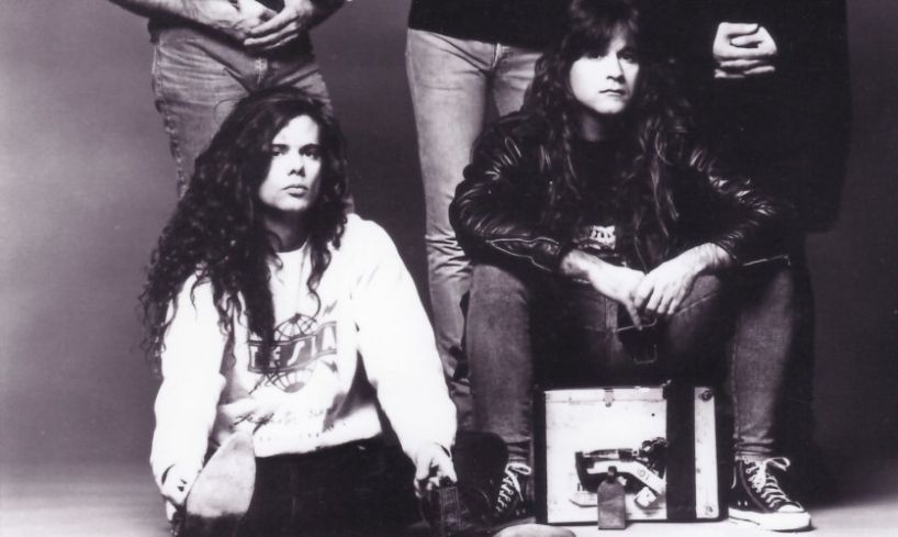 Ausschnitt eines PR-Fotos von Tesla aus dem Jahr 1991 mit Tommy Skeoch und Brian Wheat.
