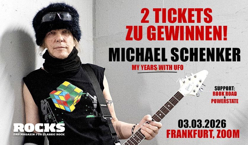 Verlosungsgrafik zur Michael Schenker-Tour 2026.