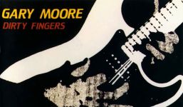 Ausschnitt aus dem Cover des Gary Moore-Albums "Dirty Fingers".