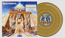 Cover des Iron Maiden-Albums "Powerslave" nebst Zeotrop-Vinyl.