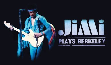 Promo-Grafik für "Jimi Plays Berkeley" mit Foto von Richard Peters.